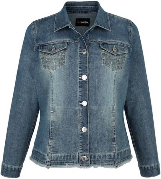 MIAMODA Spijkerjasje met franjes Blue stone