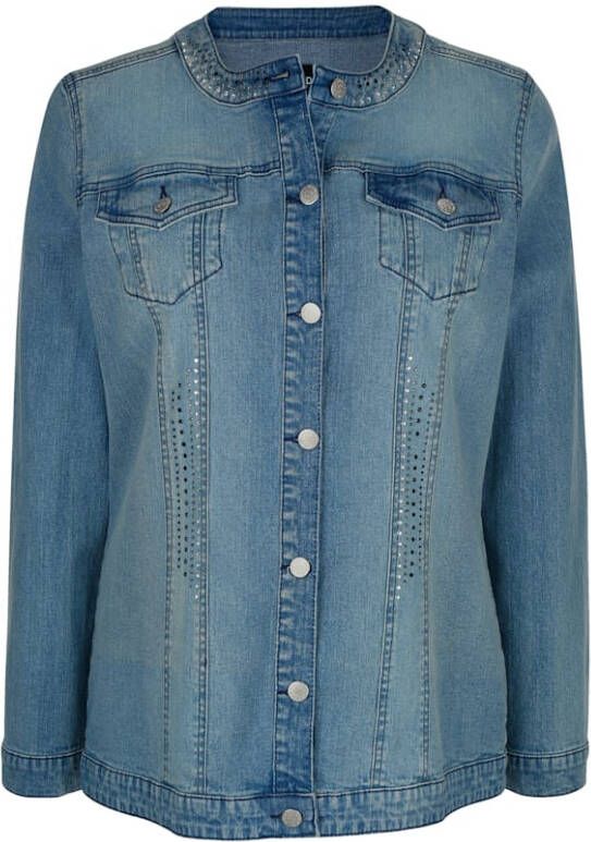 MIAMODA Spijkerjasje met strassteentjes Blauw