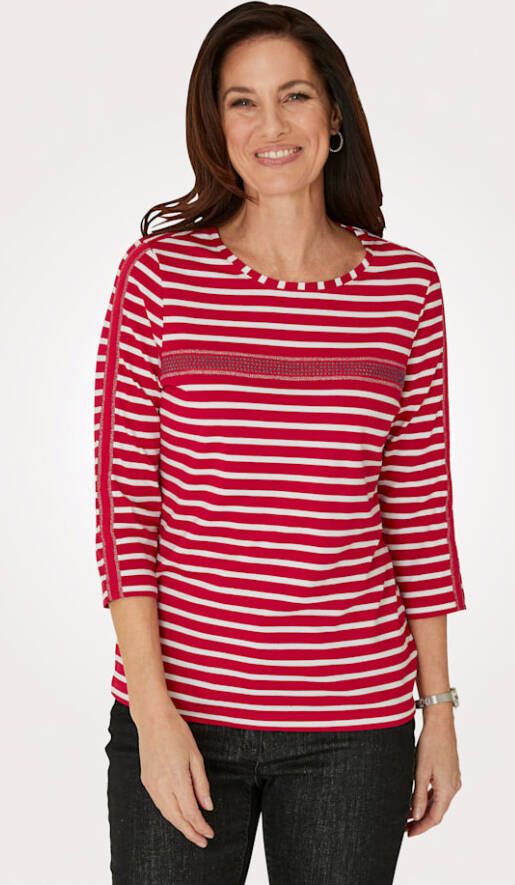 MONA Shirt met glansgaren Rood/Ecru