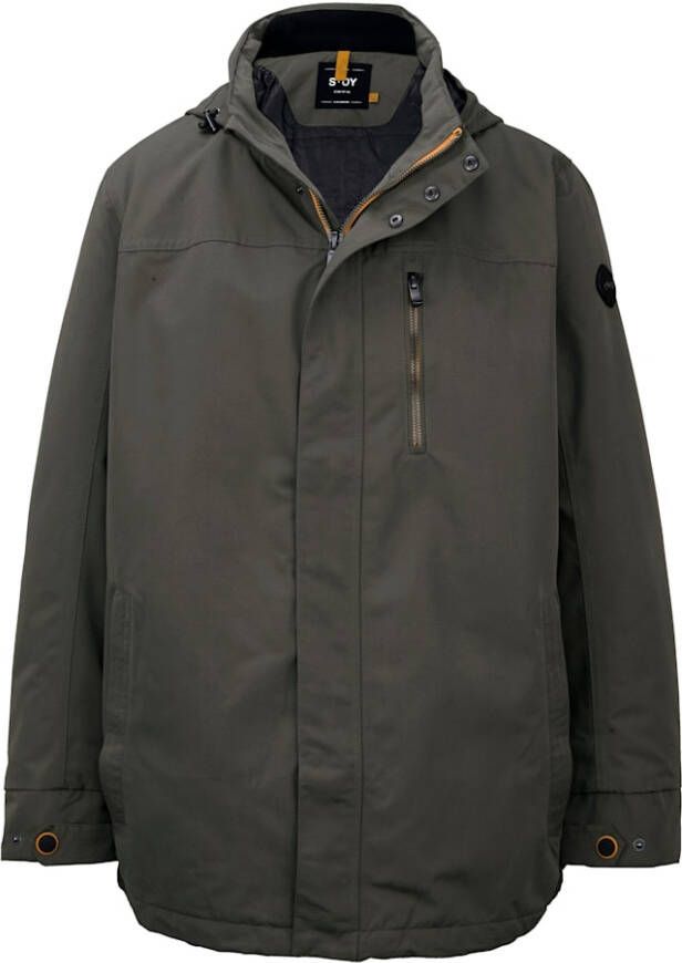 STOY BY KILLTEC Outdoorjas met oprolbare en verstelbare capuchon Groen