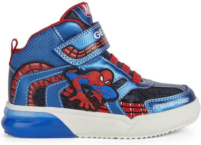 Geox Spiderman sneakers blauw Imitatieleer 82316