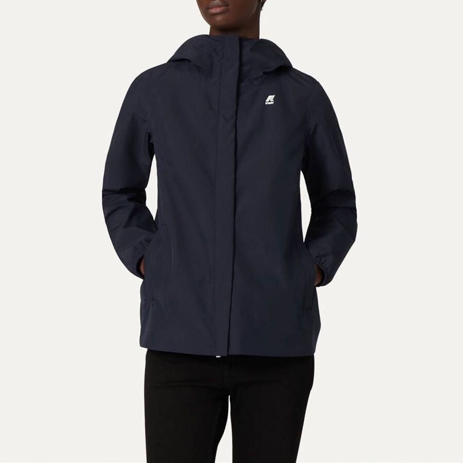 K-way Windjack met vast kap en ritssluiting