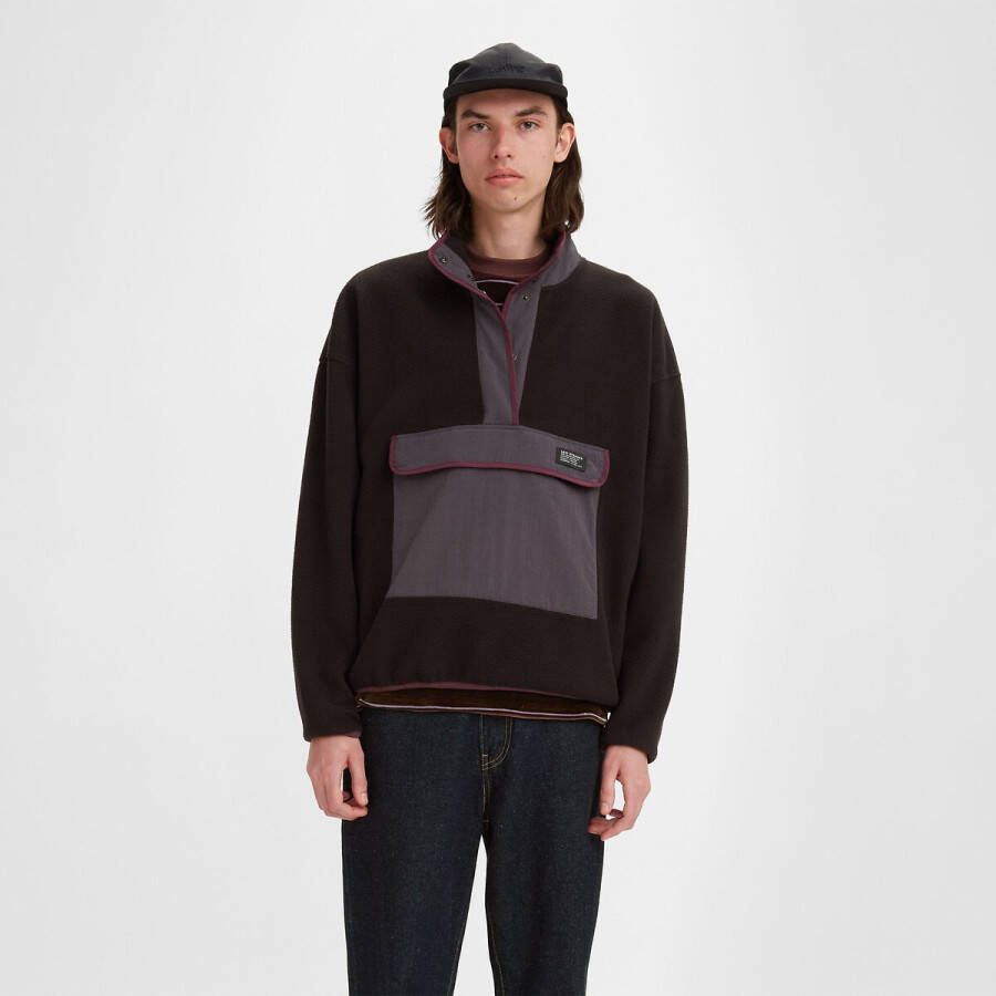 Levi's Polar Fleece Mock Neck Arctic Black Agat A3301 0000 , Zwart, Heren