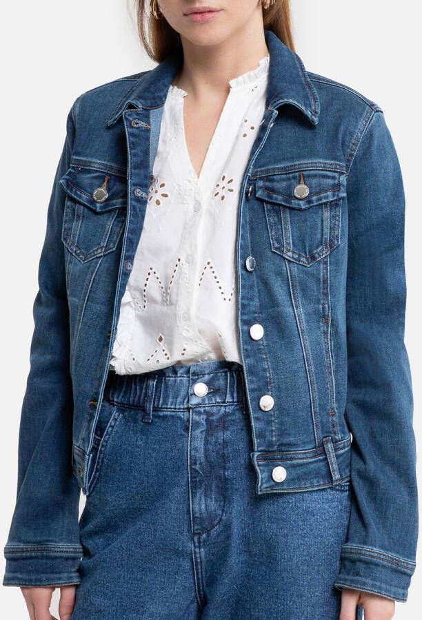 Morgan Korte jeansvest met knoopsluiting