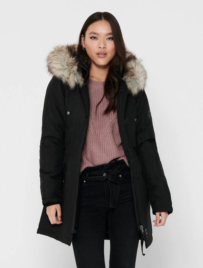 Only Halflange parka met kap