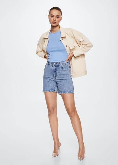 Mango Dafne spijkerjas met gekleurde wassing