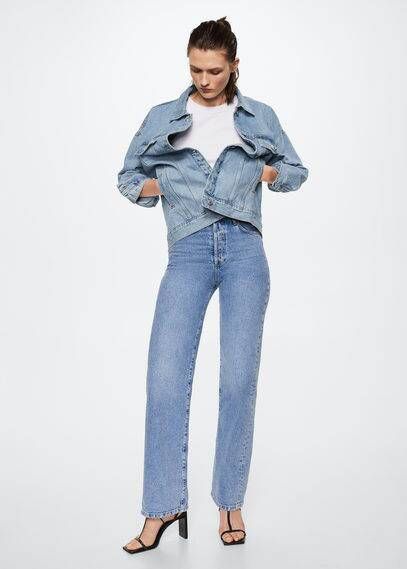 Mango Dafne oversized spijkerjas met steekzakken