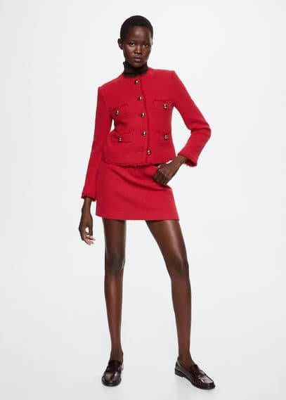 Mango Wintour jack met tweed look