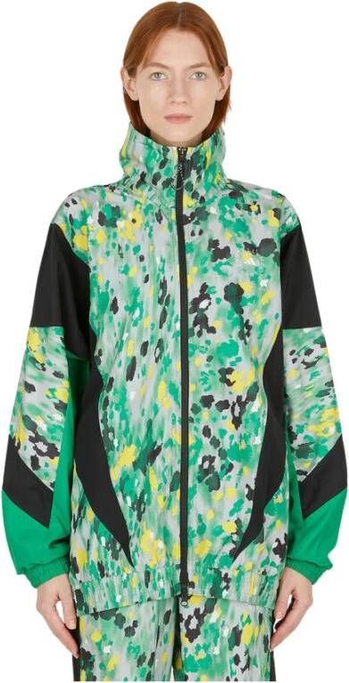 adidas by stella mccartney Grafische afdruktrack jas , Groen, Dames