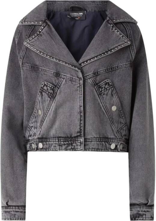 Colourful Rebel Rex spijkerjas met verwassen afwerking en studs
