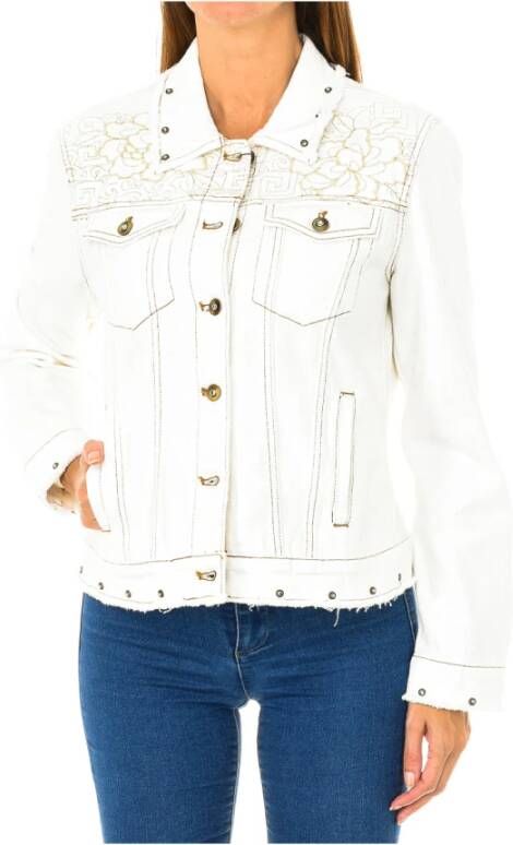 Desigual spijkerjasje met borduursels wit