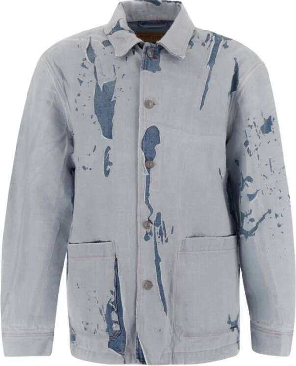 Diesel Jas met een peel off effect , Blauw, Heren