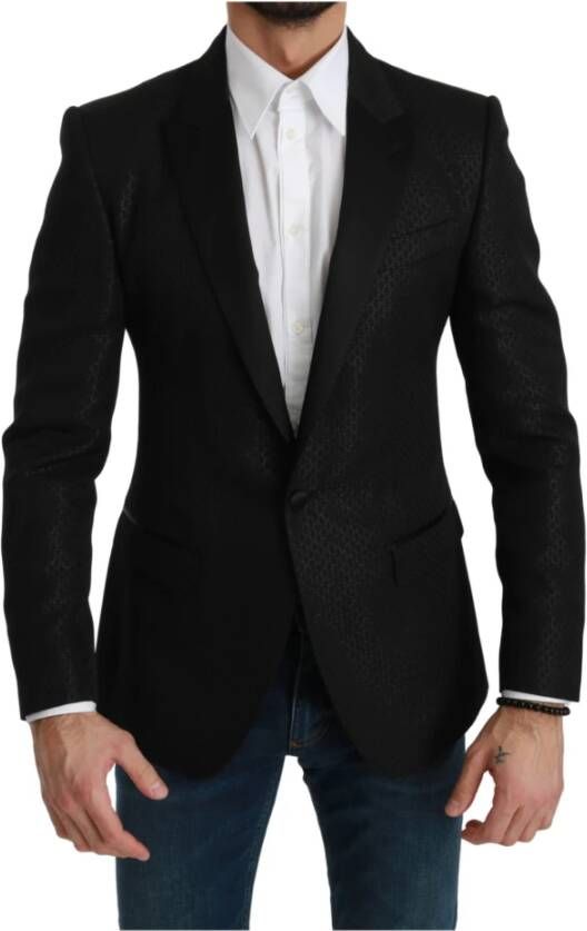 Dolce & Gabbana Pakken met enkele borsten , Zwart, Heren