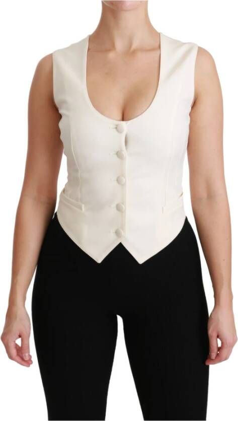 Dolce & Gabbana Sleeveless Vest Top , Wit, Dames