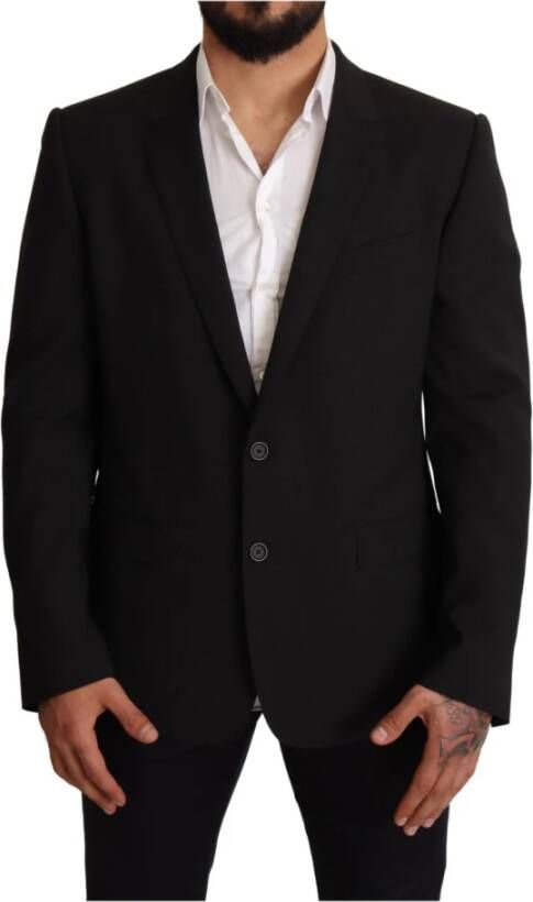 Dolce & Gabbana Black Striped Martini Jacket Blazer , Zwart, Heren