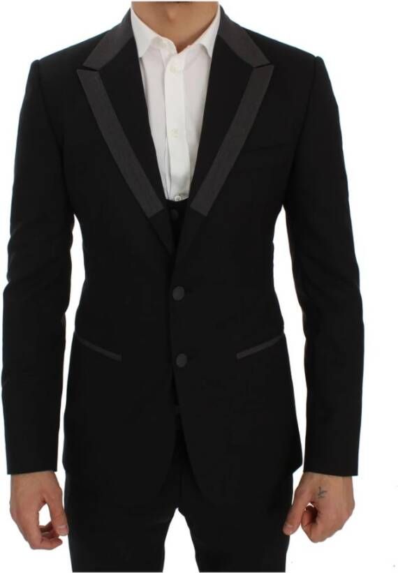 Dolce & Gabbana Stretch slank blazer , Zwart, Heren