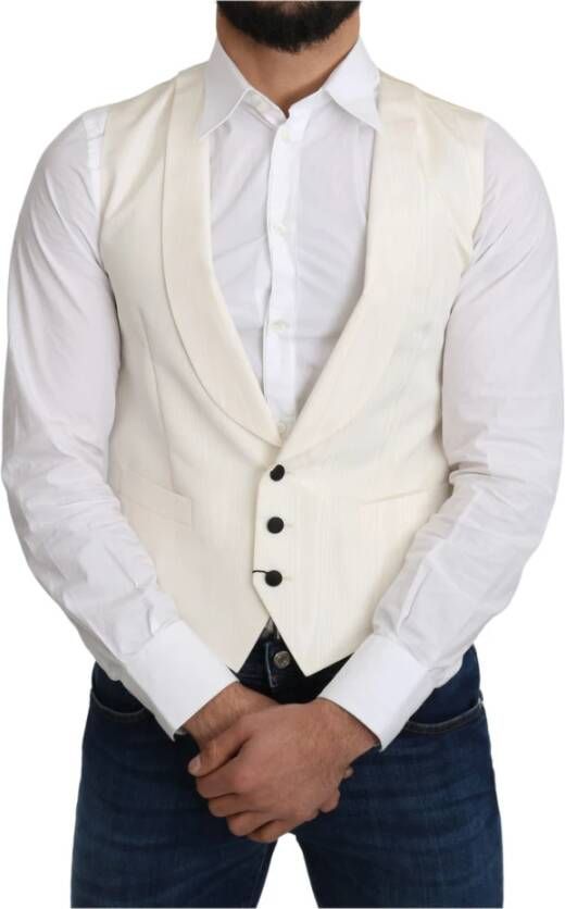 Dolce & Gabbana Formal Coat Vest , Beige, Heren