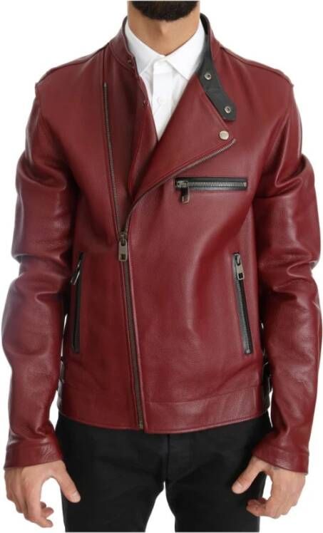 Dolce & Gabbana Leren Jassen Rood Heren