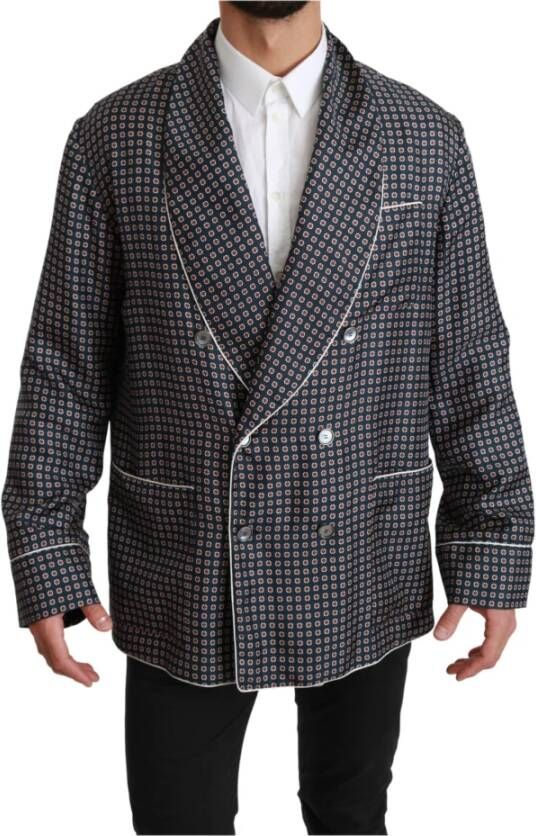 Dolce & Gabbana Patroon met dubbele borsten , Blauw, Heren