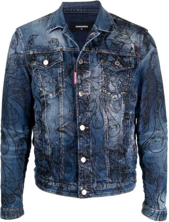 Dsquared2 Handgetrokken jas , Blauw, Heren