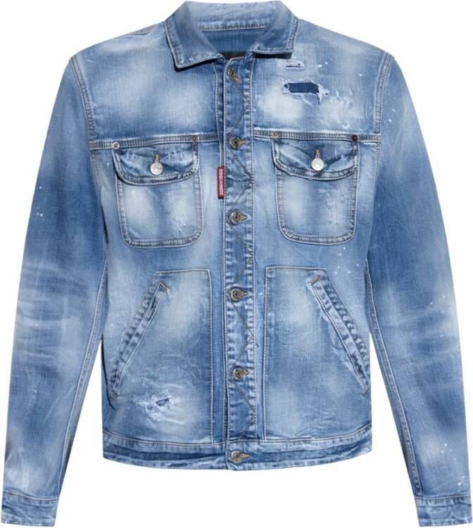 Dsquared2 Denim jacket with logo , Blauw, Heren