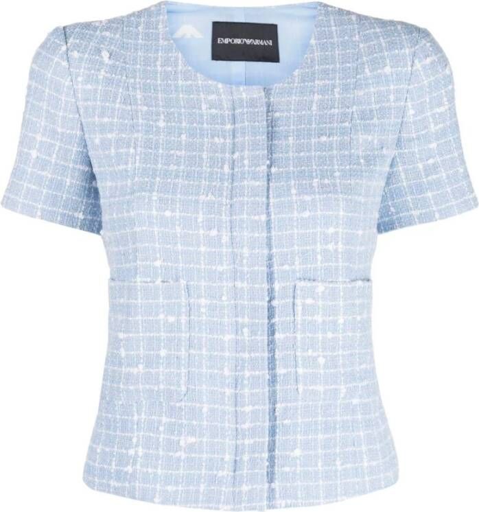 Emporio Armani Short Sleeves Jacket With ZIP , Blauw, Dames