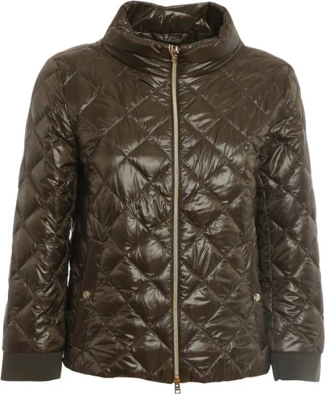 Herno Ultralight bomberjack in diamantpatroon , Groen, Dames