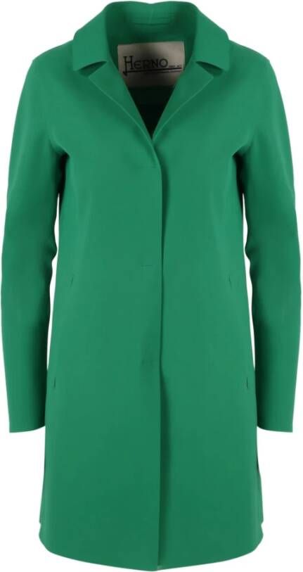Herno Stretch Techno Jersey Trench Coat , Groen, Dames