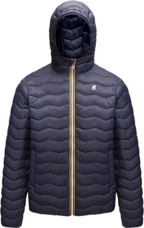 K-way Valentine Eco Warm jas met zip en man Hood K Way K6115Gw Blue Depht K Way, Blauw, Heren