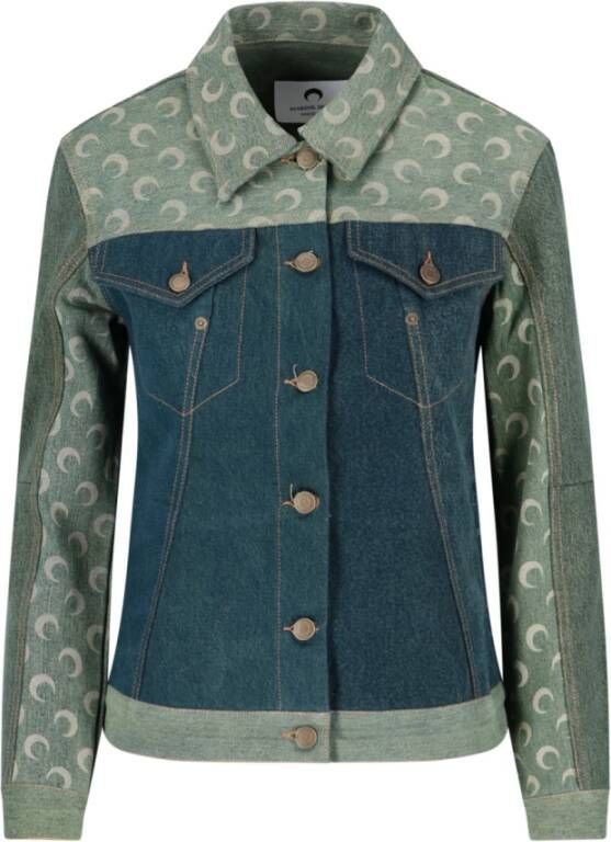 Marine Serre Spijkerjassen Groen Dames