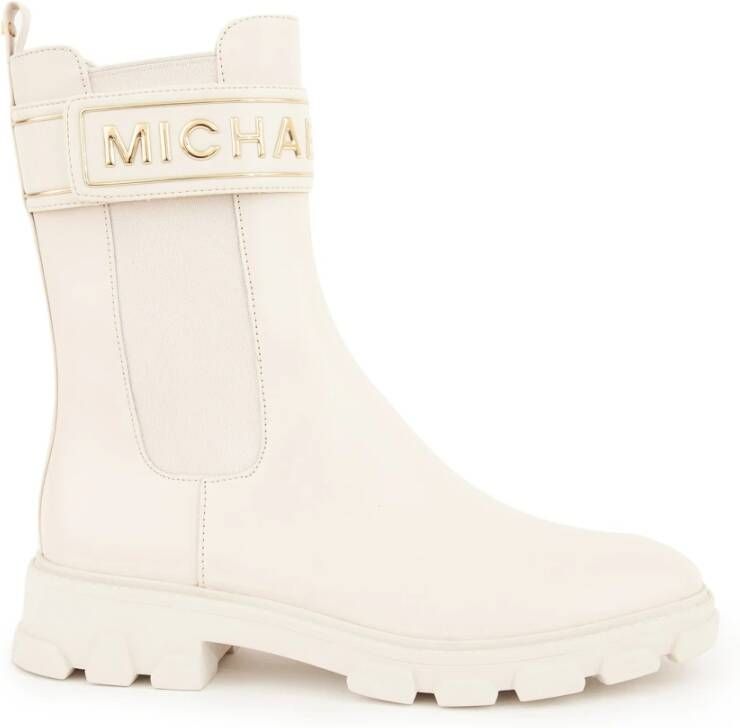 Michael Kors Witte Chelsea Boots Ridley Strap Chelsea