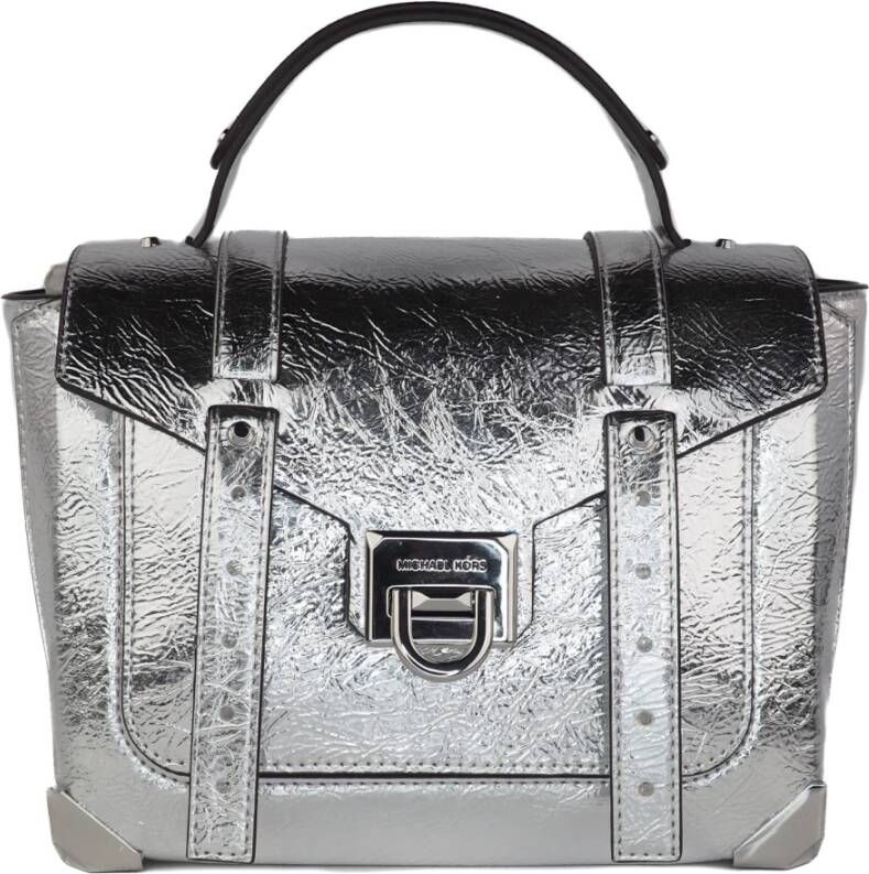 Michael Kors Manhattan Leather Top Handle Crossbody Handbag , Grijs, Dames