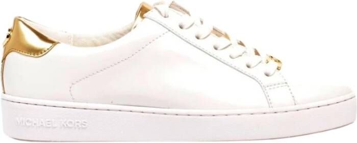 Michael Kors Irving Lace Up leren sneakers wit/goud