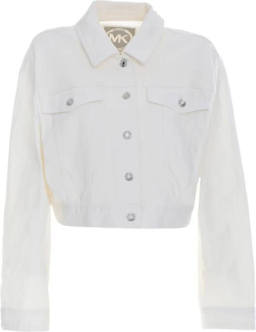 Michael Kors Bijgesneden spijkerjas , Wit, Dames