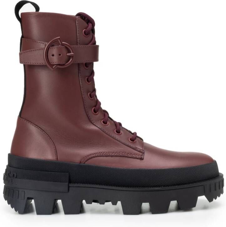 Moncler Lace up Boots , Rood, Dames