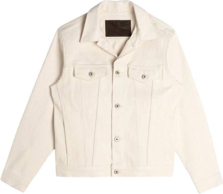 Naked & Famous Denim Ruwe katoenslub spleetjas , Beige, Heren