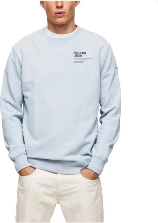 Pepe Jeans Ronde hals gekweek , Blauw, Heren