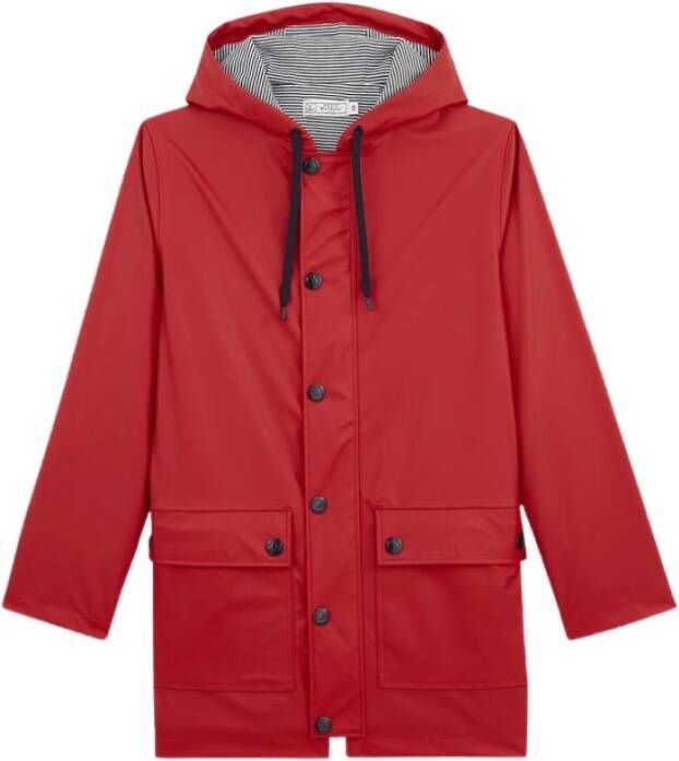 Petit Bateau Iconische regenjas met capuchon , Rood, Dames
