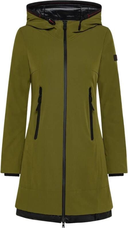 Peuterey Slim Fit Parka in Ripstop stof , Groen, Dames