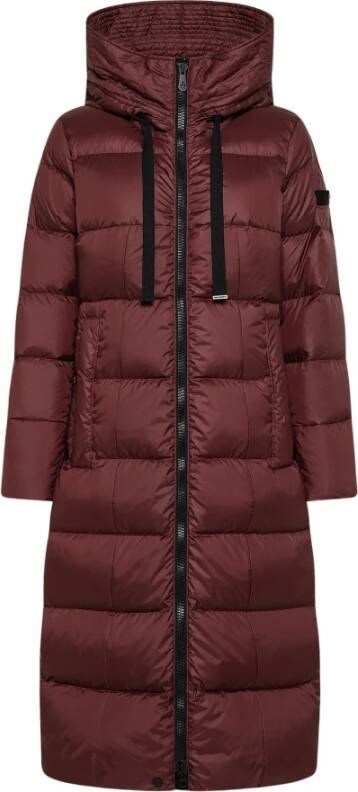 Peuterey Lang opgevulde jas met gerecycled naar beneden , Rood, Dames