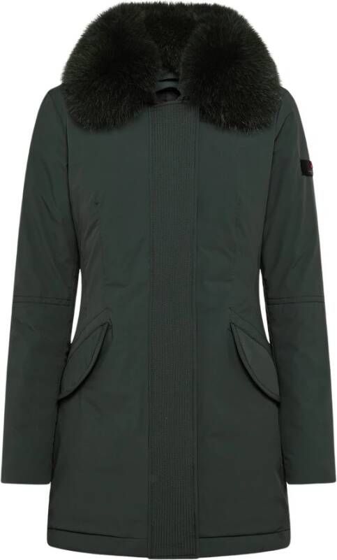 Peuterey Slim jacket with fur , Groen, Dames