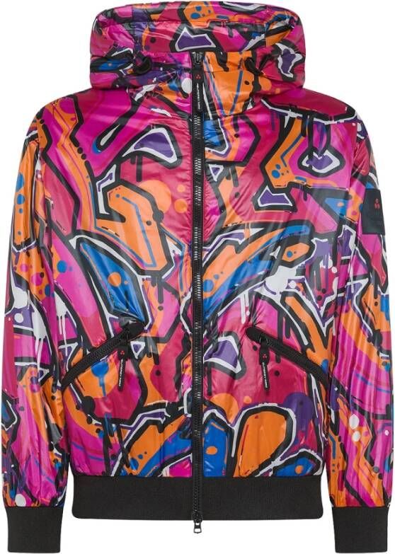 Peuterey Smooth bomber jacket with all over print , Rood, Heren