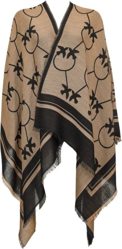 pinko Maxi sjaal Love Birds , Beige, Dames