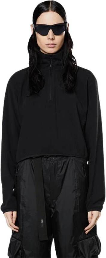 Rains Fleece W Half Zip 18100 zwart , Zwart, Dames