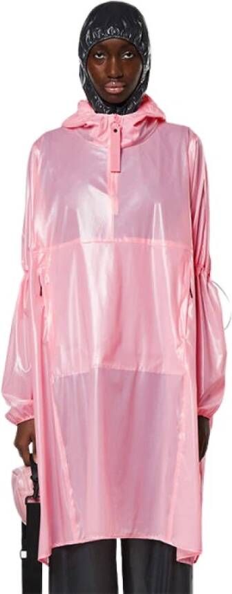 Rains Lange ultralichte anorak roze lucht , Roze, Unisex