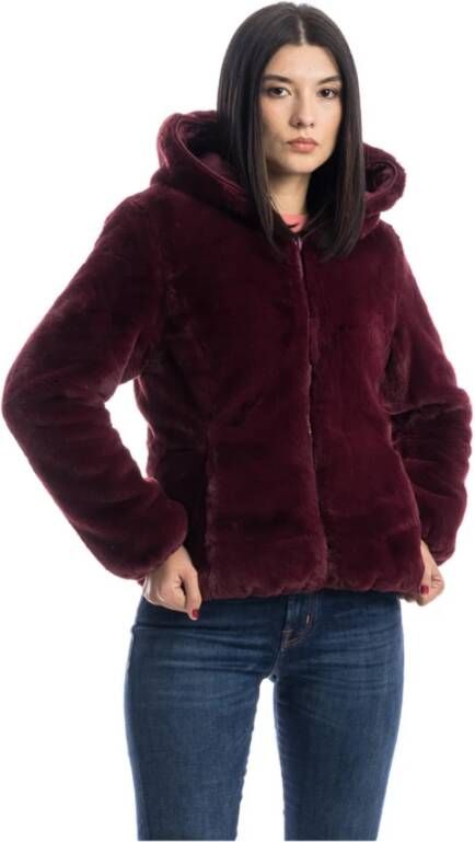 Save The Duck Faux Fur Shearling Jackets , Rood, Dames