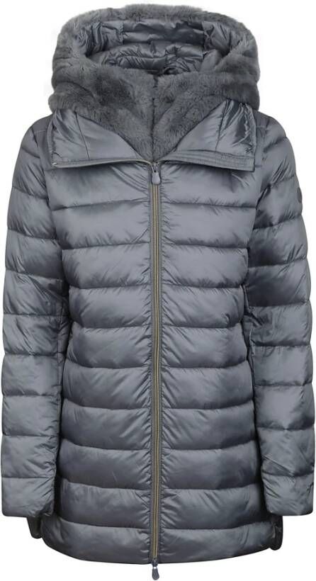 Save The Duck Matilda Light Blue Hooded Padded Coat , Blauw, Dames