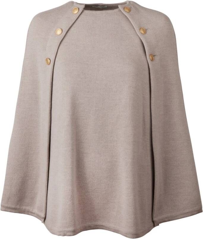 Stenströms Poncho met gouden knoppen , Beige, Dames