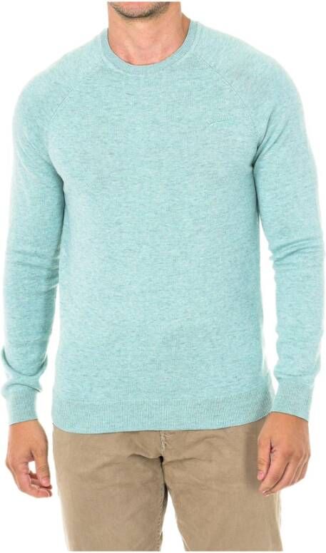 Superdry trui ronde hals mintgroen gemeleerd