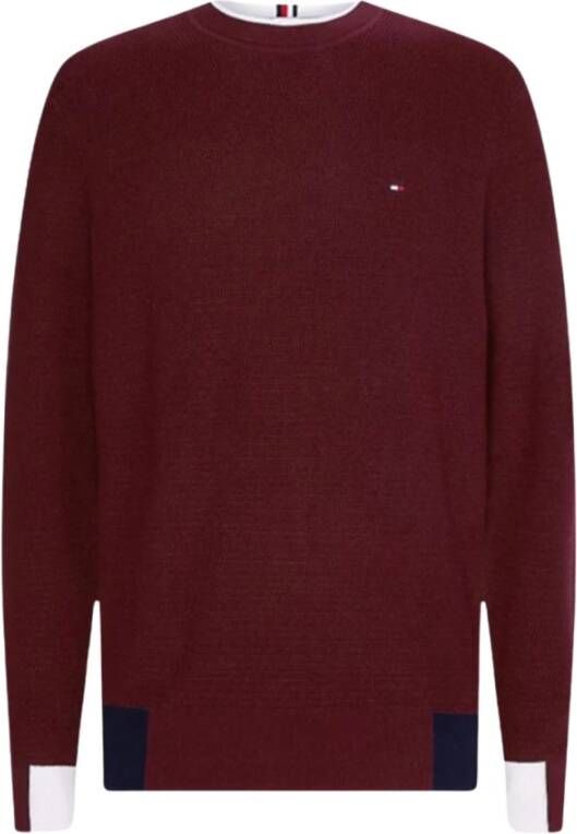 Tommy Hilfiger Ronde hals gekweek , Rood, Heren